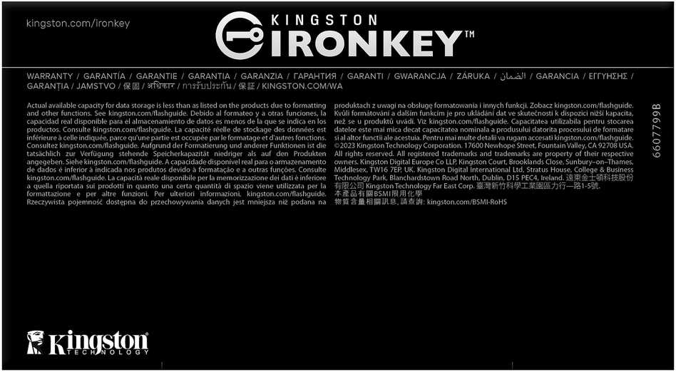 Kingston IronKey D500S 64GB FIPS 140-3 3 lygis 256 bitų