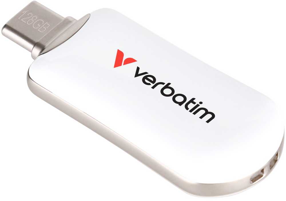 „Verbatim“ USB atmintinė, USB C, 128 GB, „Plectra“, „balta“, 30229, USB C
