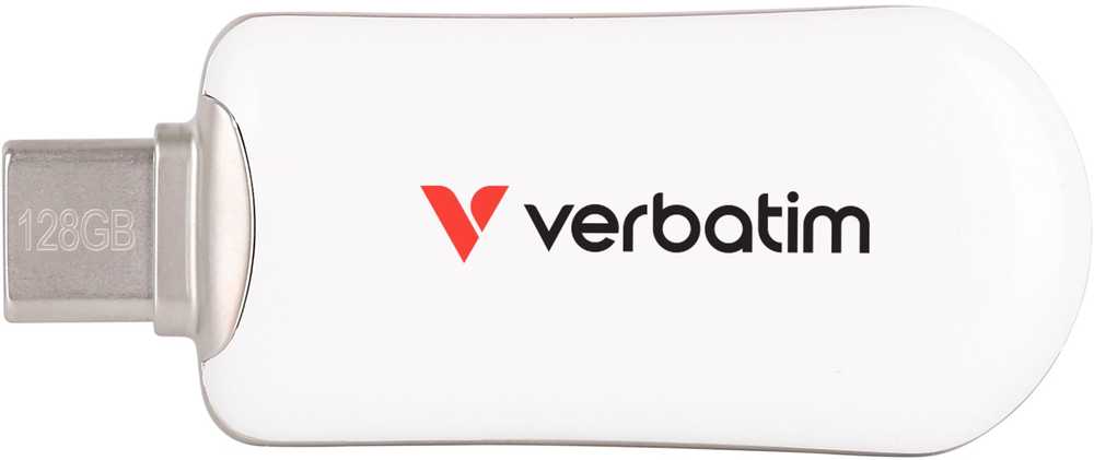 „Verbatim“ USB atmintinė, USB C, 128 GB, „Plectra“, „balta“, 30229, USB C