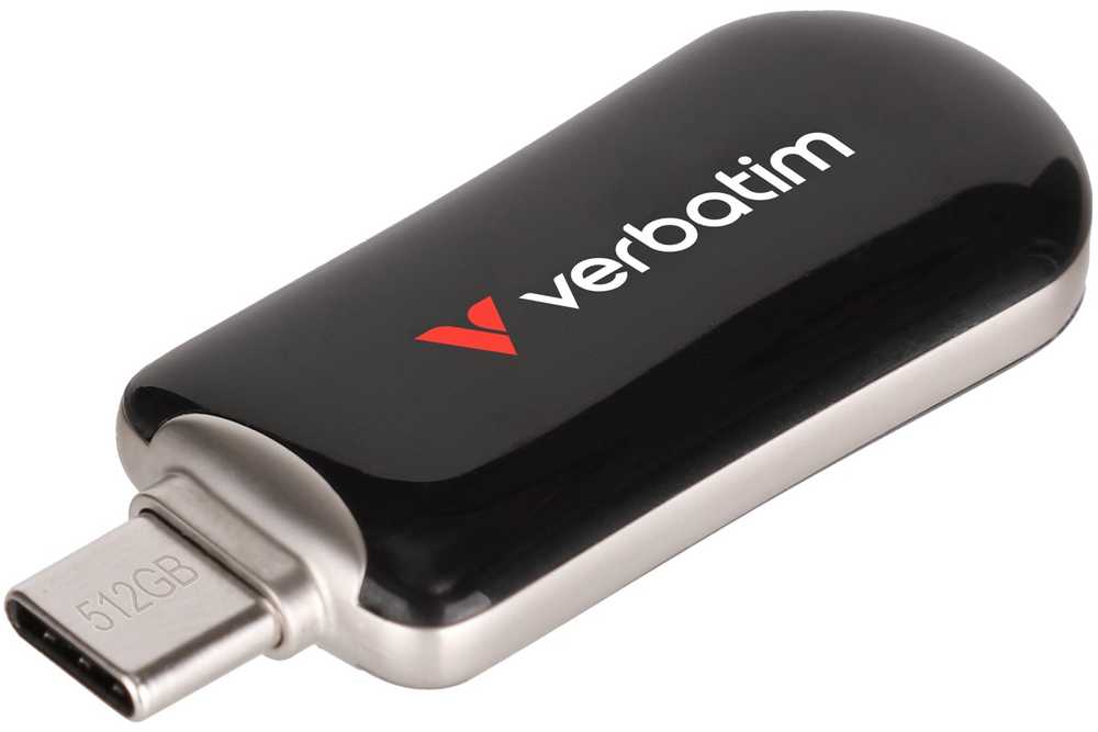 Pendrive Verbatim Plectra 512GB USB-C juoda/juodas 30227