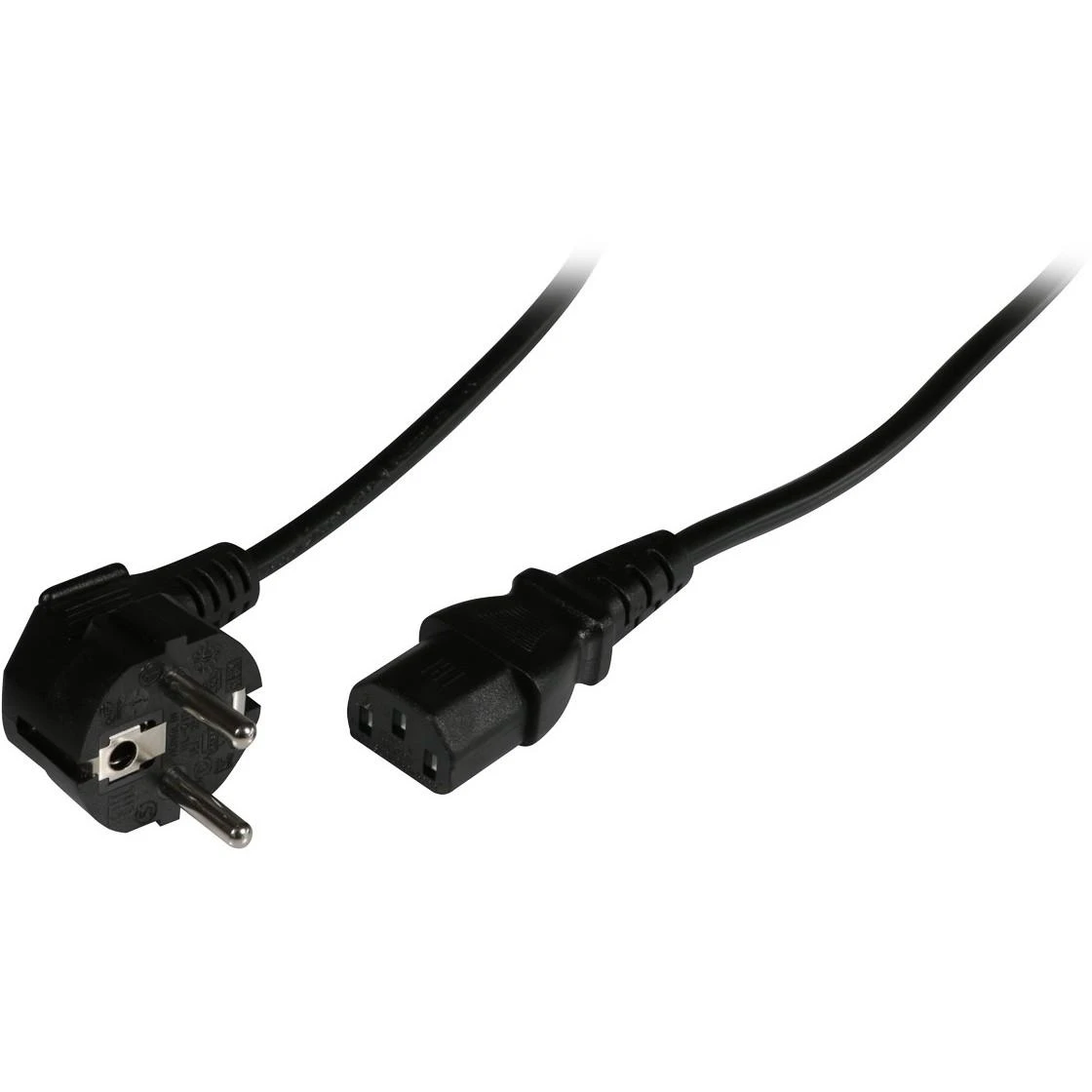 S-Conn Schuko maitinimo laidas kampinis - C13, 1,8 m, juodas