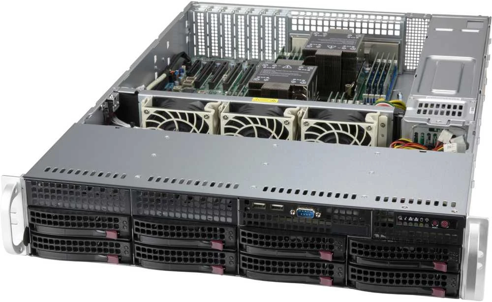 „SuperMicro“ serverio šasi „SuperChassis CSE-825BTQC-R1K23LPB“ Juodas