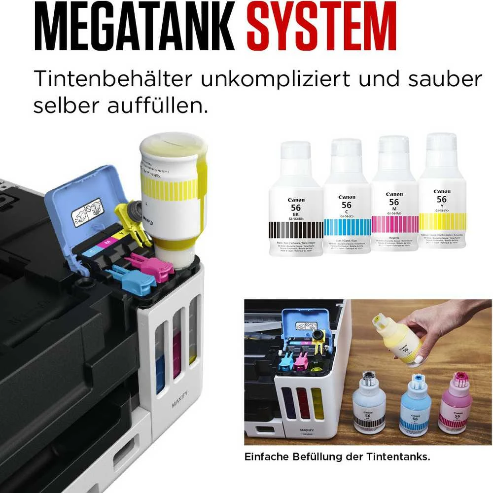 CANON MAXIFY GX1050 daugiafunkcis spalvotas rašalinis spausdintuvas, pakartotinai užpildomas, A4, 210 x 297 mm, A4, 15 atv./min., 250 lapų, USB 2.0, LAN, „Wi-Fi“.