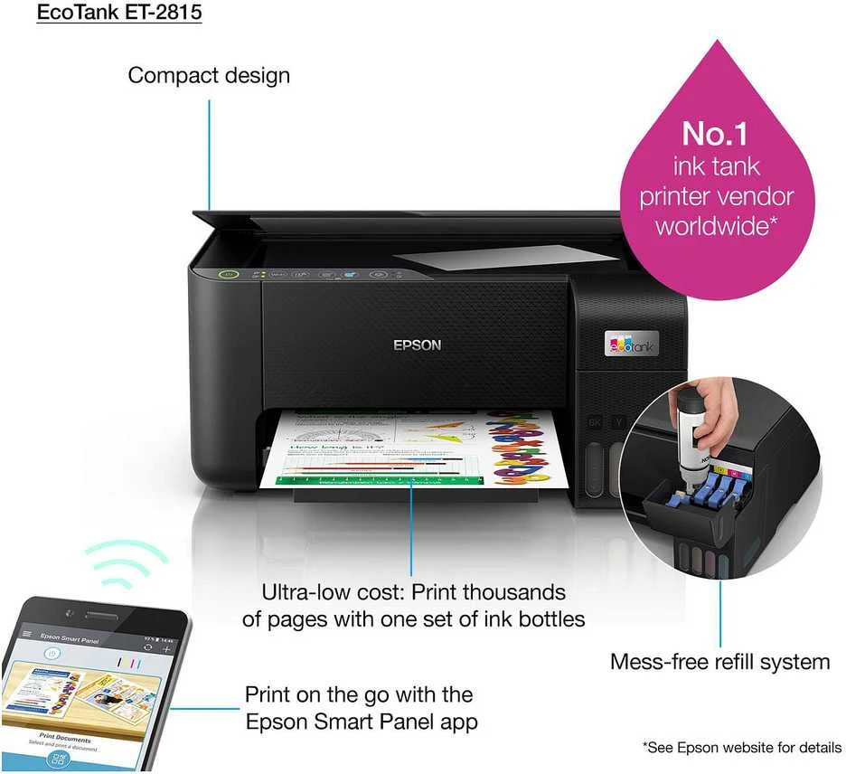 Spausdintuvas Epson EcoTank ET-2815 ET2815 Multifunktionsdrucker spalvotas Tintenstrahl nachfüllbar (C11CJ67417)