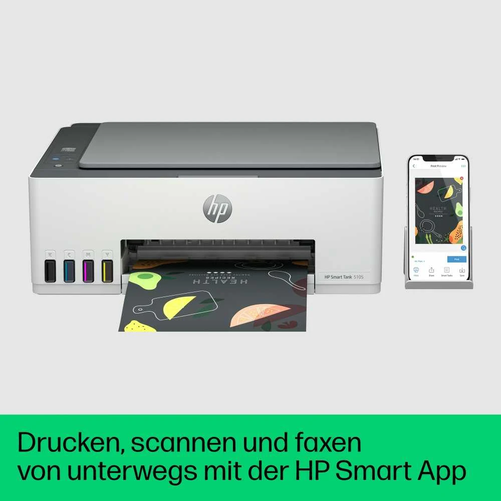 Hewlett Packard (HP) Daugiakampis spausdintuvas - HP Smart Tank 5105 Visapusiškas rašalinis spausdintuvas, mobilus spausdinimas
