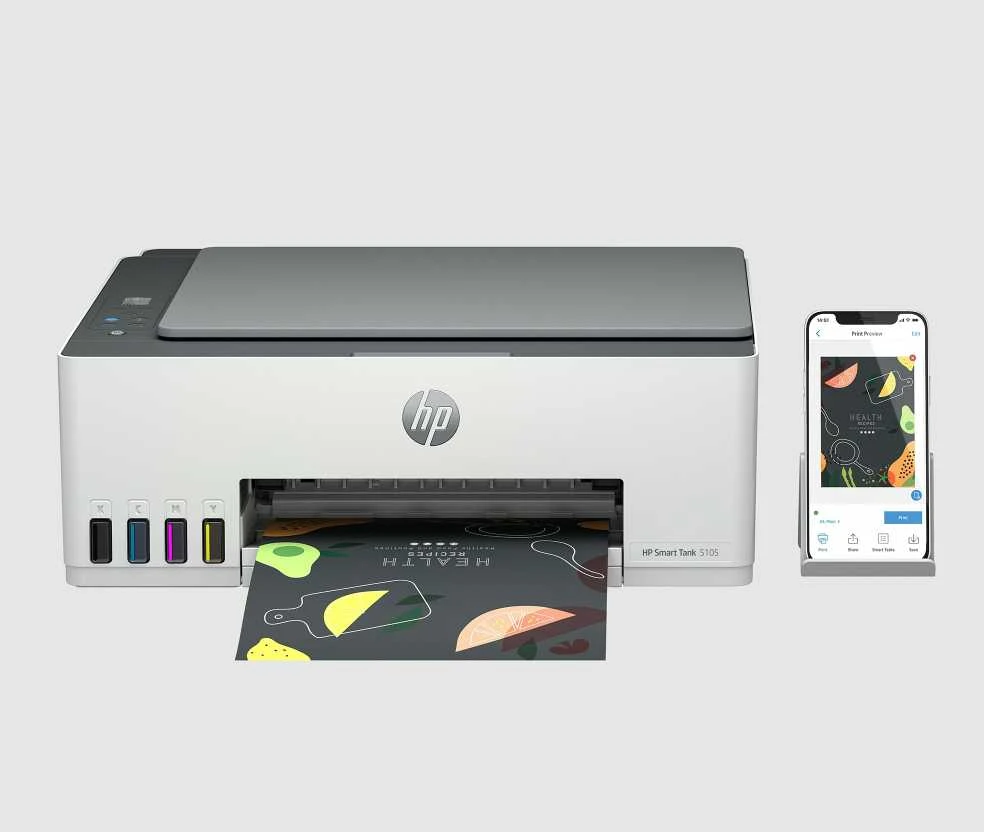 Hewlett Packard (HP) Daugiakampis spausdintuvas - HP Smart Tank 5105 Visapusiškas rašalinis spausdintuvas, mobilus spausdinimas