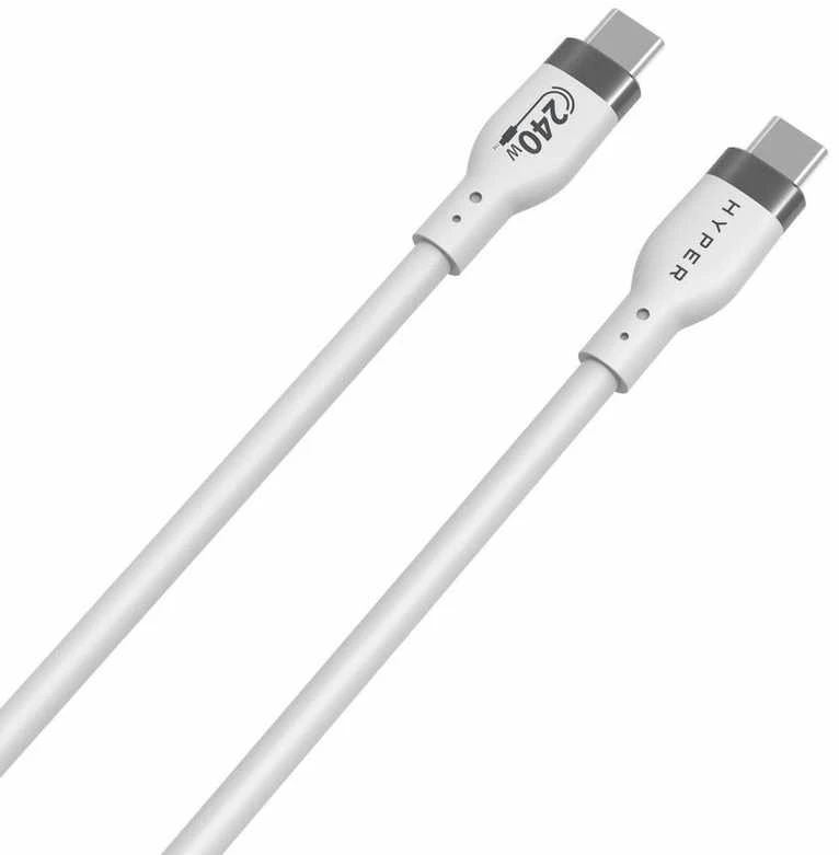 Hyper Hiper | 2M silikoninis 240W USB-C įkrovimo laidas | USB-C į USB-C