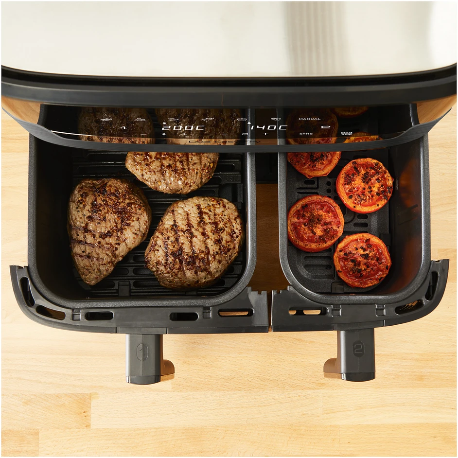 Karšto oro gruzdintuvė Tefal Dual Easy Fry & Grill EY905B, 2700 W, 2 krepšeliai (5,2 litro + 3,1 litro)