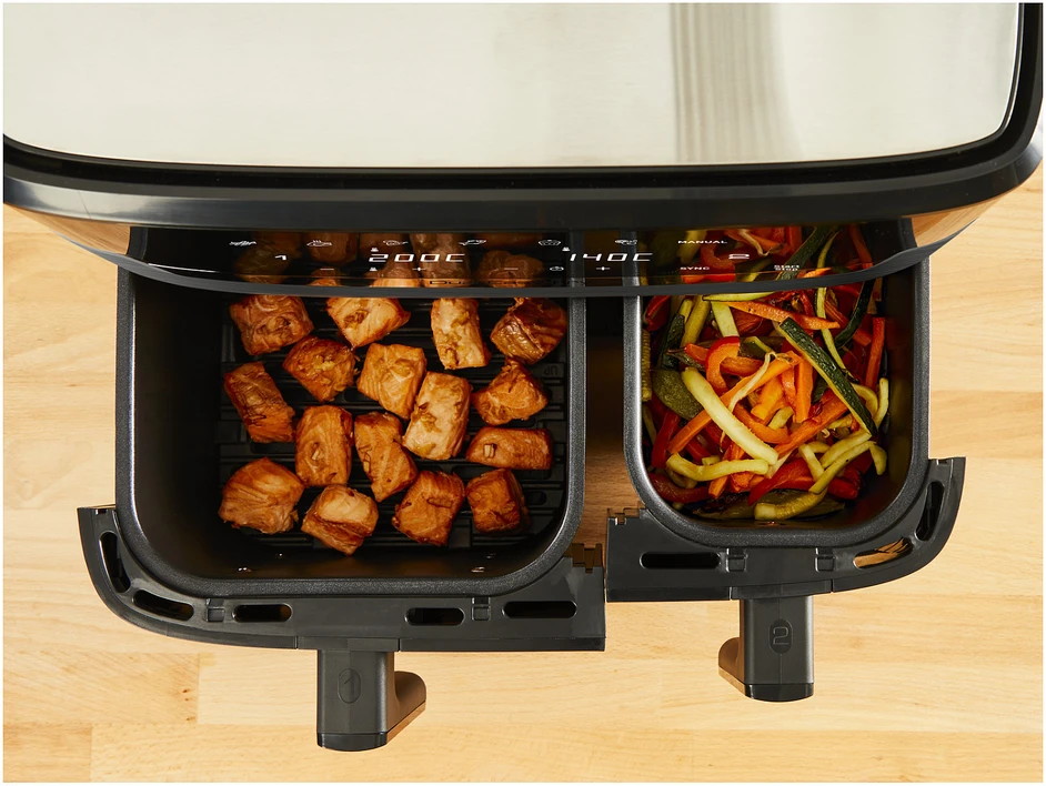 Karšto oro gruzdintuvė Tefal Dual Easy Fry & Grill EY905B, 2700 W, 2 krepšeliai (5,2 litro + 3,1 litro)