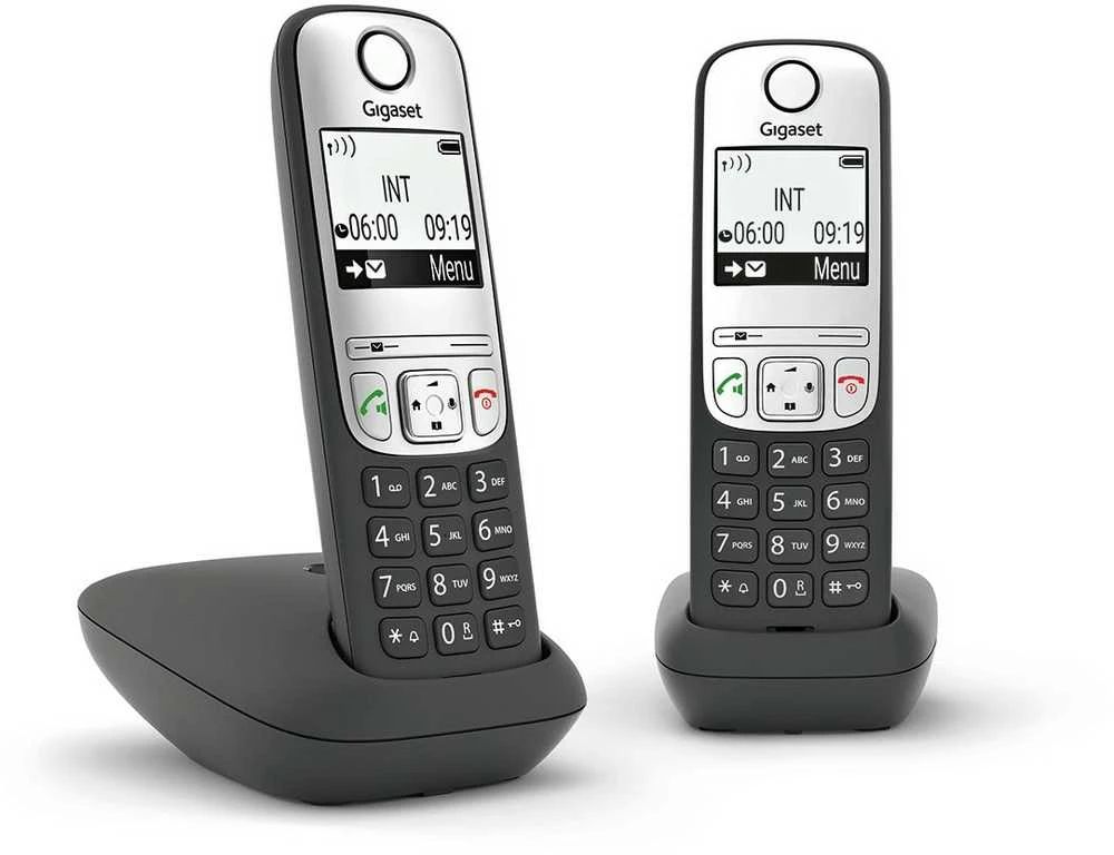 GIS Gigaset A690A Duo Analoginio ryšio / DECT telefonas Skambintojo ID Juoda