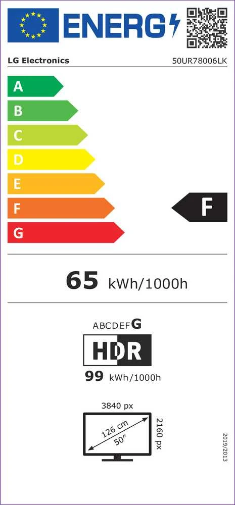 Televizorius LG UHD 50UR78006LK TV 127 cm (50") 4K Ultra HD Smart TV Wi-Fi Juodas