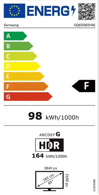 Televizorius Samsung GQ65S85FAE 165,1 cm (65") 4K Ultra HD Smart TV Wi-Fi Juodas
