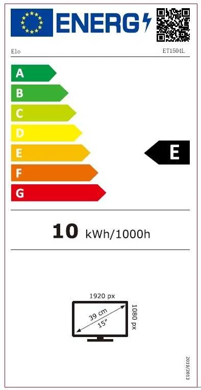 ELO Touchsystems Monitorius ELO ET1504L-2UWA-1-BL-G 15,6 colio WIDE LCD FHD 1920X1080