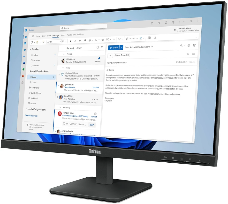 Monitorius LENOVO ThinkVision S24-4e 23,8 colio IPS