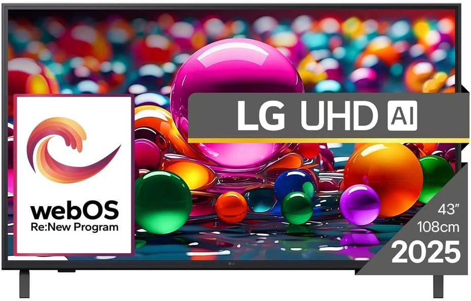 Televizorius LG 43UA74003LB 43 colių LED 4K „WebOS“ 60 Hz „Dolby Vision 2025“