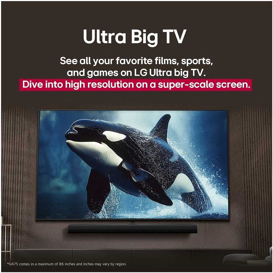 Televizorius LG 65UA74006LB LED 65'' 4K Ultra HD WebOS 25