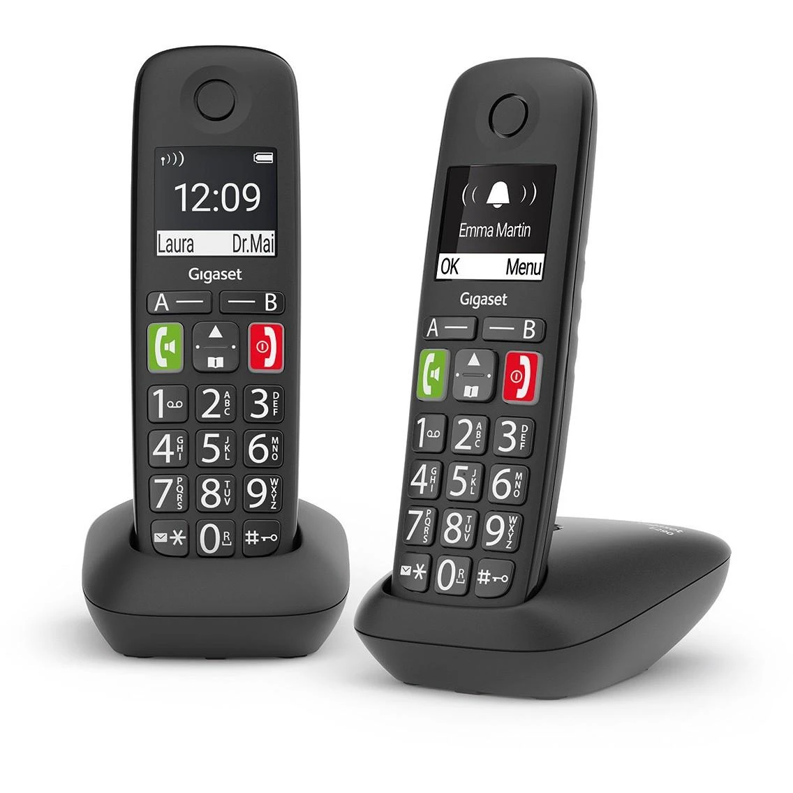 GIS Gigaset E290 Duo Analoginio ryšio telefono ragelis Skambintojo ID Juoda