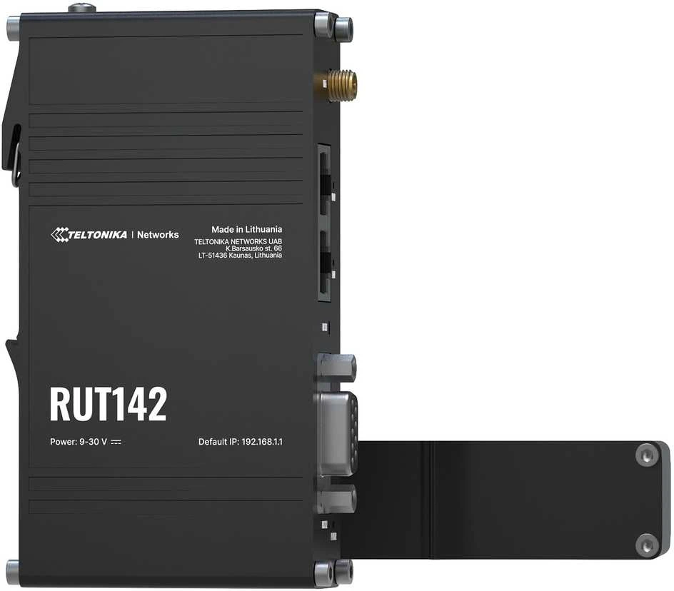 Teltonika | Ethernet Maršrutizatorius with RS232 (RUT142000000) | RUT142 | 802.11n | 10/100 Mbit/s | Ethernet LAN (RJ-45) jungtys 1 | Mesh Support No | MU-MiMO No | No mobile broadband