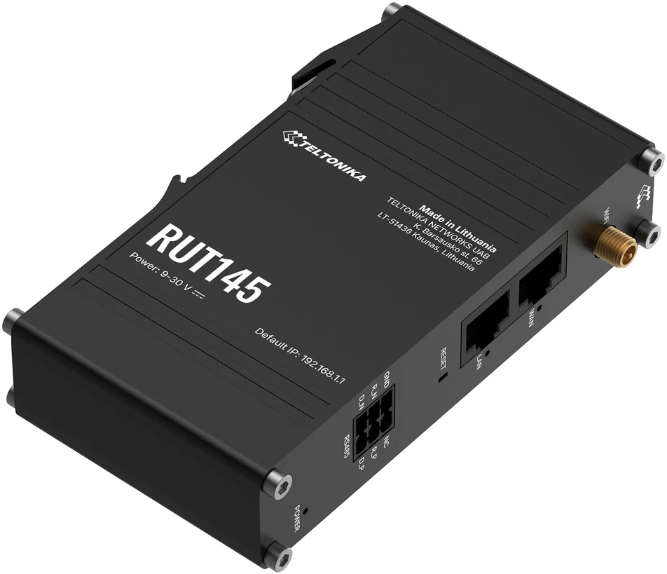 TELTONIKA RUT145 daiktų interneto maršrutizatorius 2X 10/100 RJ45 WIFI RS232