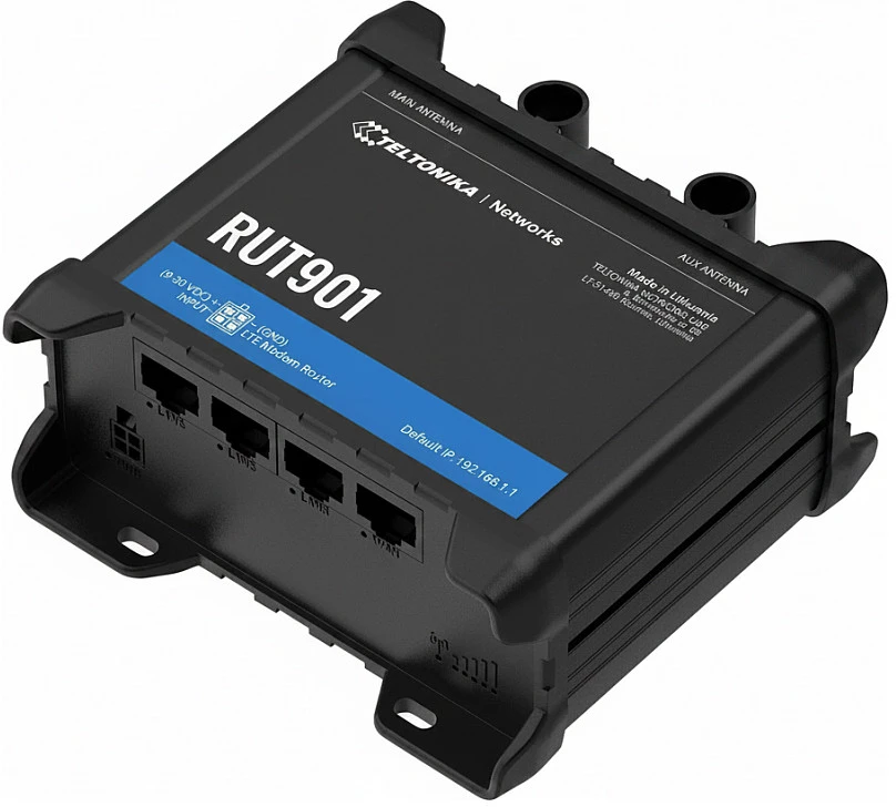 Maršrutizatorius Teltonika RUT901 DUAL SIM 4G/LTE/3G WiFi eSIM versija (RUT901020000)