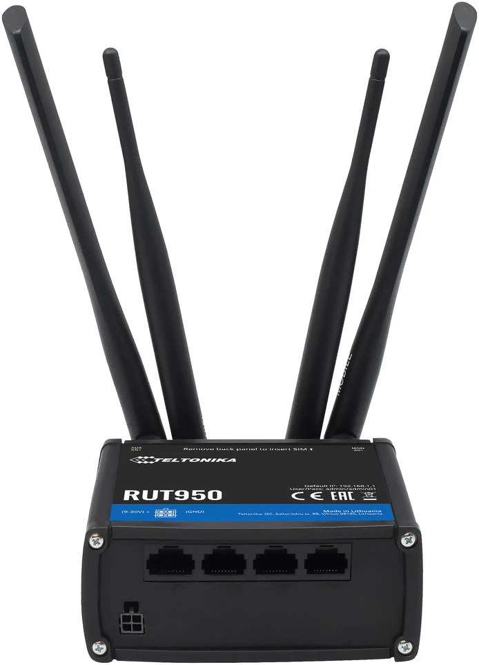 Šakotuvas Extralink Maršrutizatorius LTE Teltonika RUT950U022C0 (3G/4G/LTE SIM, xDSL (laido jungtis LAN), 2,4 GHz)