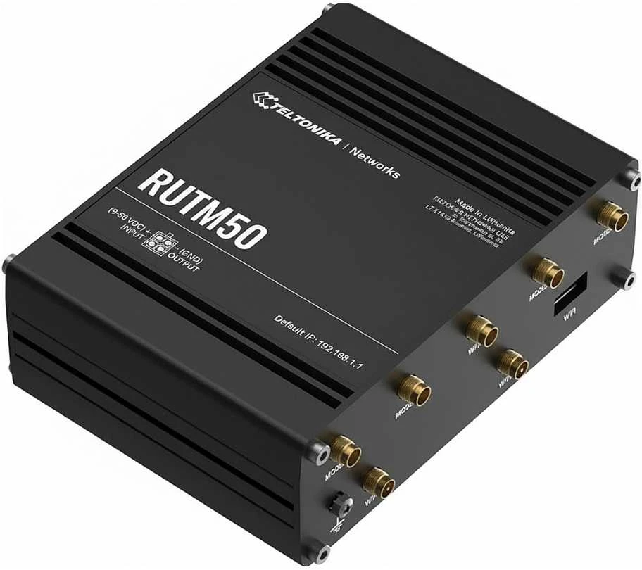 Nezatříděno TEI Teltonika RUTM50 belaidis maršrutizatorius Gigabitinis eternetas Dviguba juosta (2,4 GHz / 5 GHz) 5G Juoda