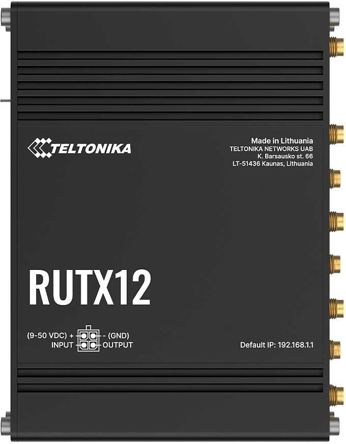 TELTONIKA daiktų interneto maršrutizatorius RUTX12 2X LTE+ETH+WIFI