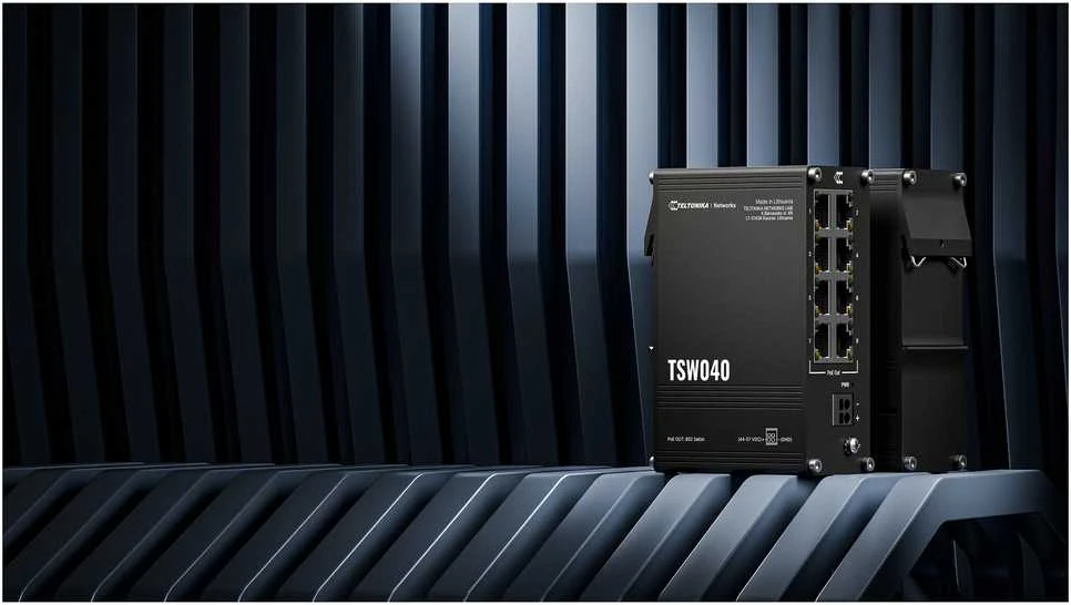 Šakotuvas Teltonika | Pramoninis komutatorius | TSW040 | Nevaldomas | Montuojamas ant DIN bėgelio | 10/100 Mbps (RJ-45) jungtys, kiekis: 8 | PoE+ jungtys, kiekis: 8 | Maitinimo šaltinio tipas: 2 kontaktų pramoninis nuolatinės srovės maitinimo lizdas