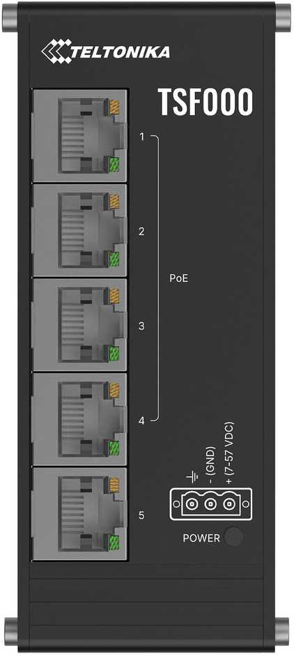 Šakotuvas TEI Teltonika TSF000 Ne-valdomas Fast Ethernet (10/100) Maitinimas per Eternetą (PoE) Desktopas Juoda