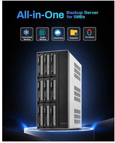 „TERRAMASTER T9-500 Pro NAS“ failų serveris: „Intel Core i7-1255U“, 16 GB RAM, 9 lizdai