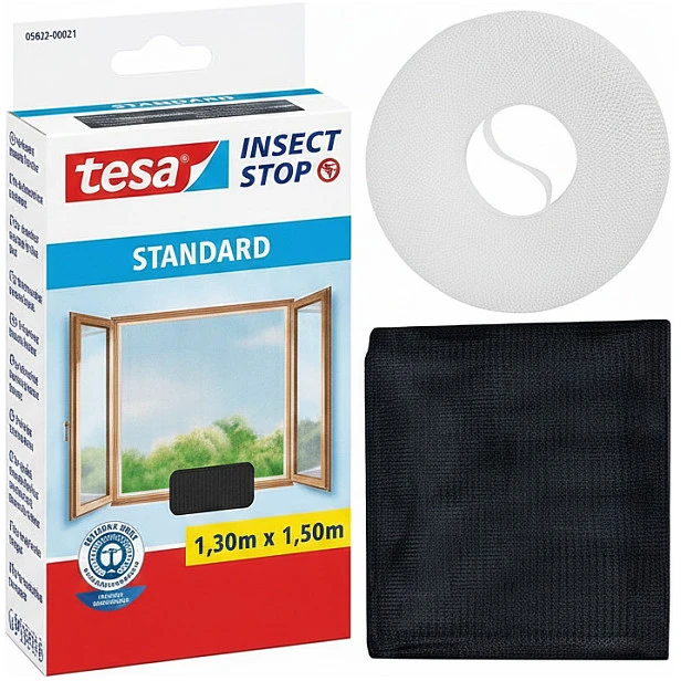 TESA MOSKITIERA OKIENNA Juoda 1,3m x 1,5m STANDARD