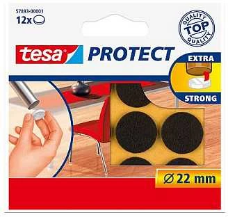 Tesa Podkładki Veltinio pagalvėlės, 22 mm skersmens, baltos, 12 vnt.