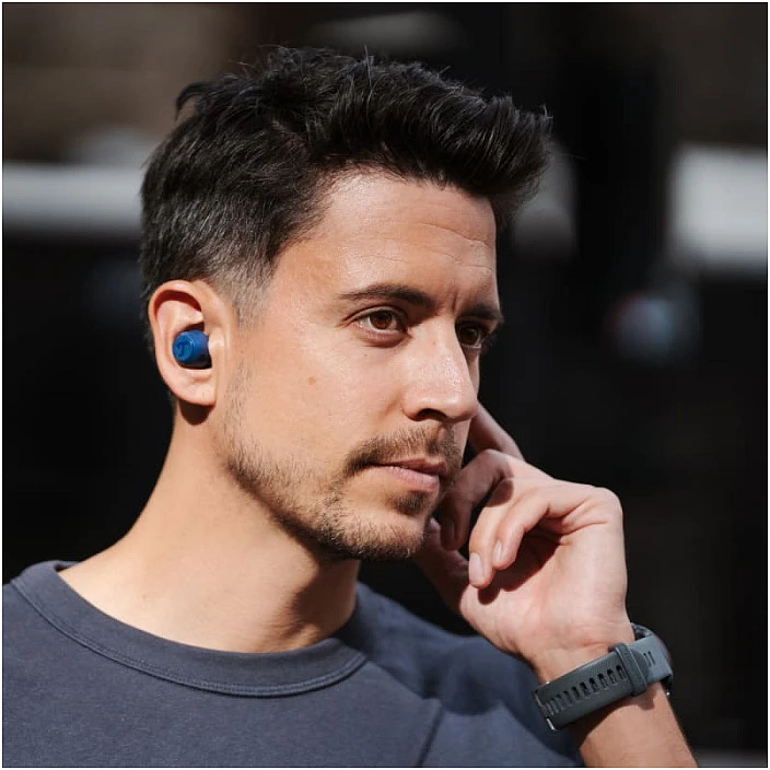 Ausinės Teufel REAL mėlynos TWS 3 Ausinių rinkinys Belaidės ausinės Į ausį Bluetooth Skambučiai/muzika Mėlynos