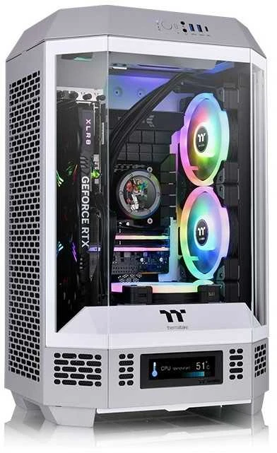 Thermaltake The Tower 300 , Tower-case - lightgray, Tempered Glass