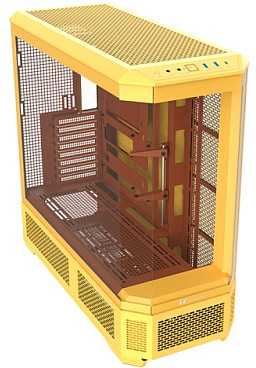 „Thermaltake View 600 TG Butter Caramel“, didelis bokšto formos korpusas – geltonas, grūdintas stiklas