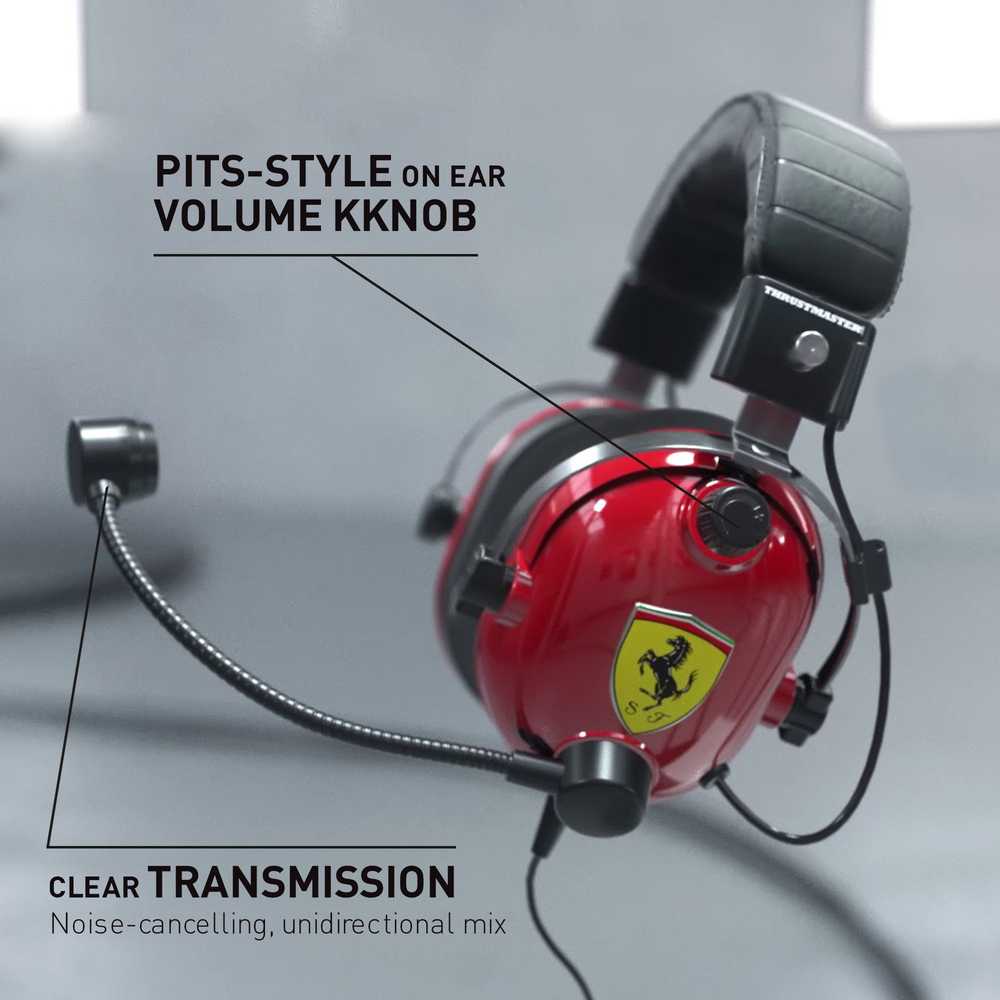 Thrustmaster | Ausinės Žaidimams | DTS T Racing Scuderia Ferrari Edition | su laidu | Over-Ear | Raudona/Juodas