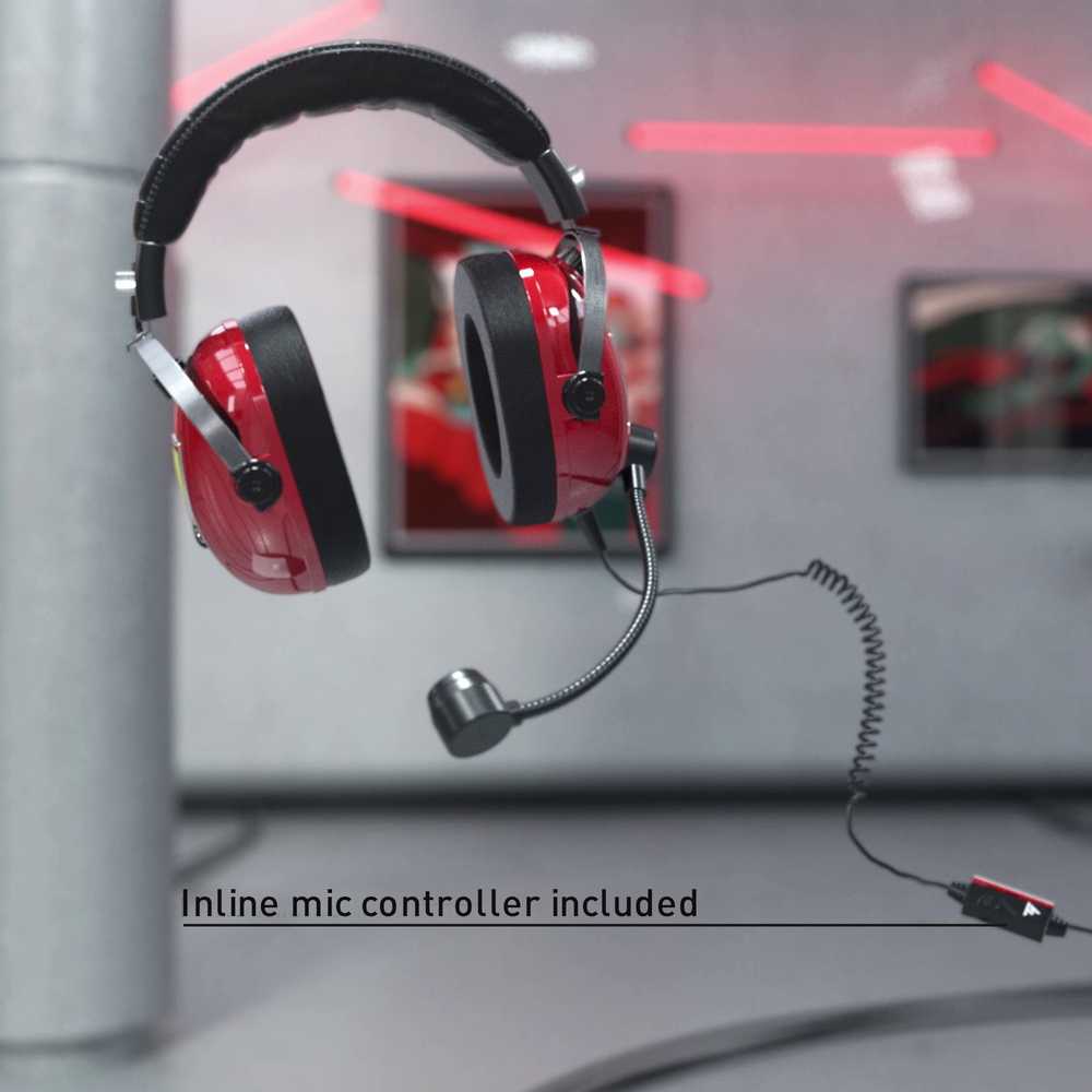 Thrustmaster | Ausinės Žaidimams | DTS T Racing Scuderia Ferrari Edition | su laidu | Over-Ear | Raudona/Juodas