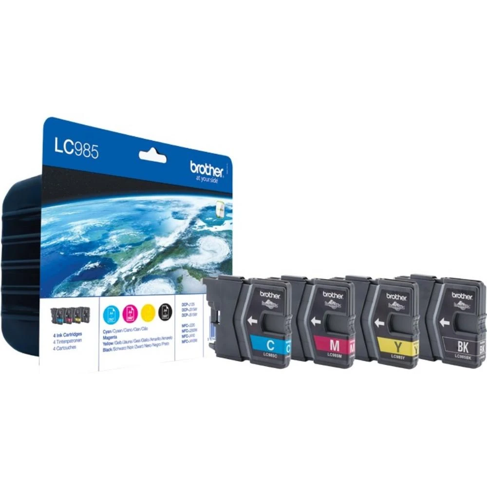 Brother LC985VALBP Multipack | Ink Cartridge | Juodas, Cyan, Magenta, Geltona