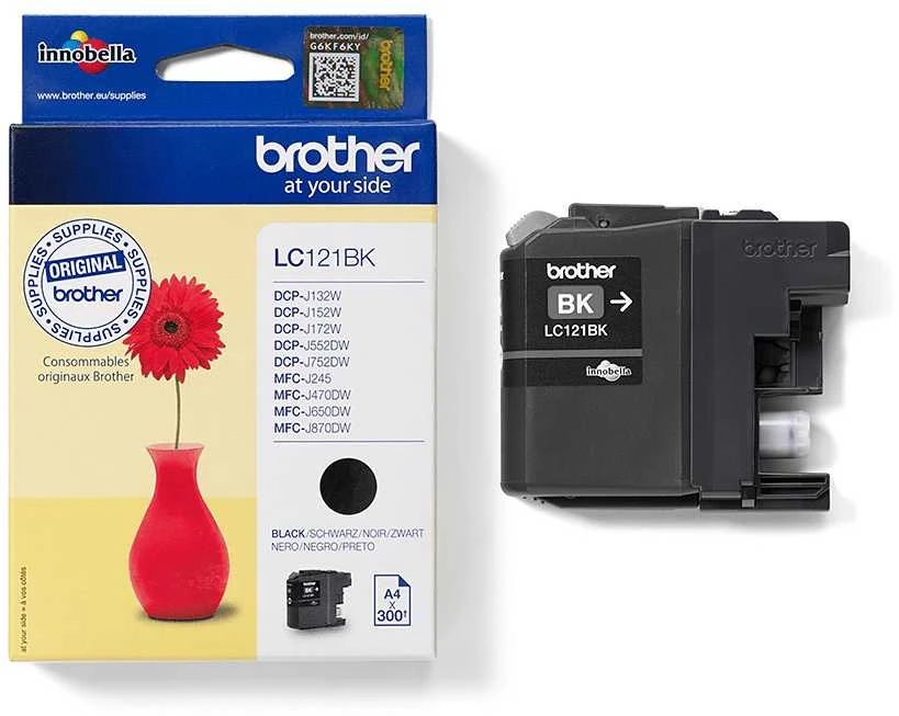 Brother LC-121BK rašalo kasetė, Juodas