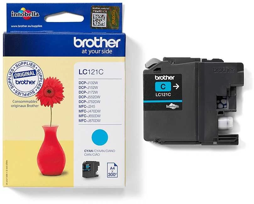 Rašalo kasetė Brother LC-121C, žalsvai mėlyna