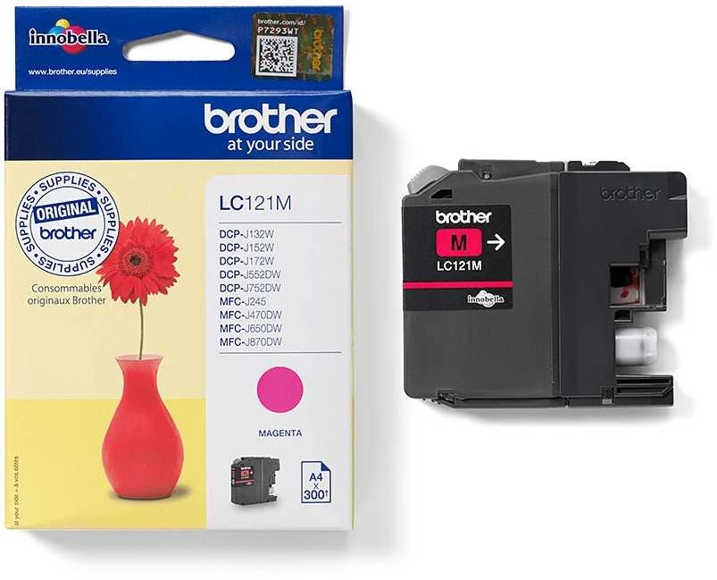 Rašalo kasetė Brother LC-121M, purpurinė