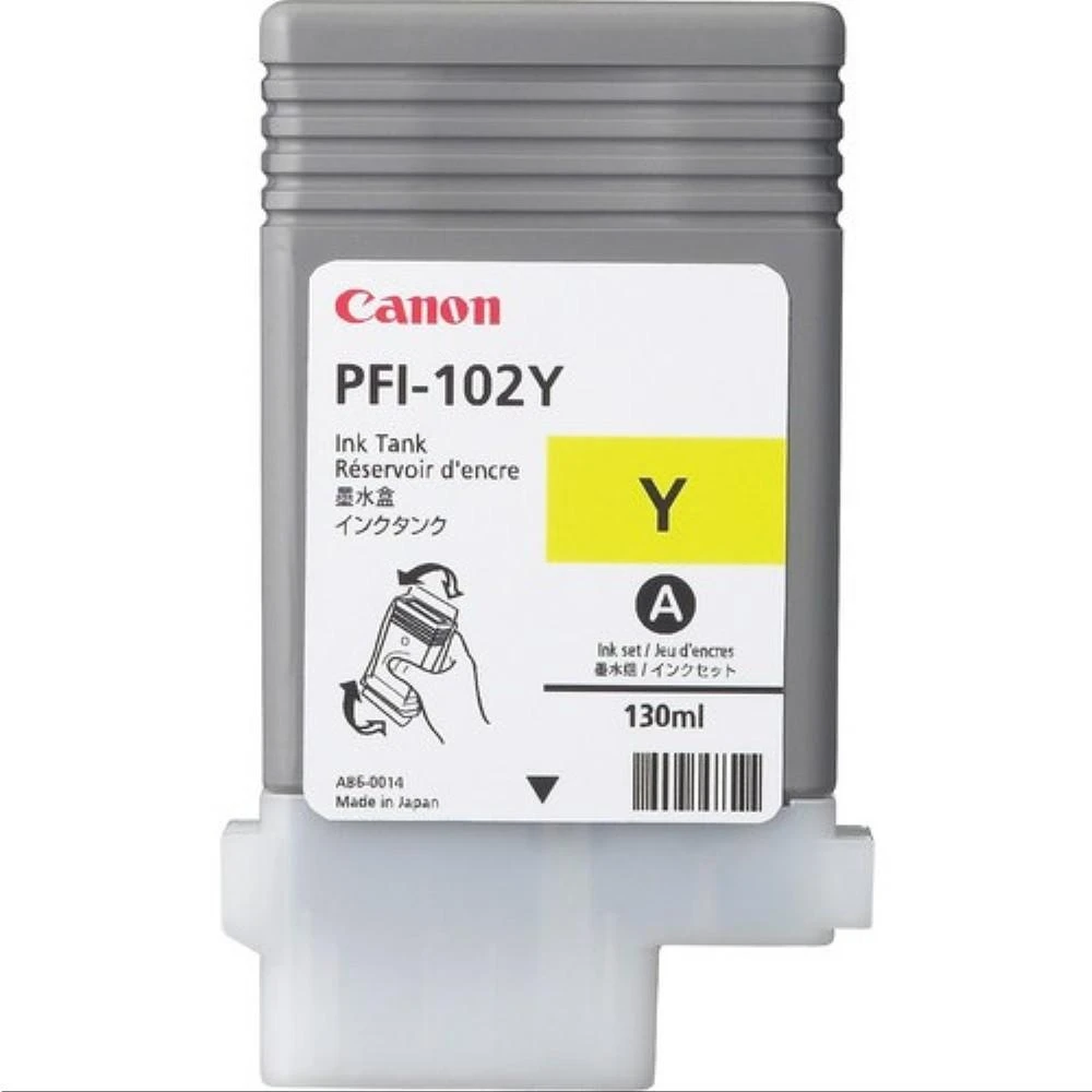 Rašalas Canon PFI102Y yellow dye | 130ml | LP17/LP24/iPF500/iPF6X0/iPF7X0