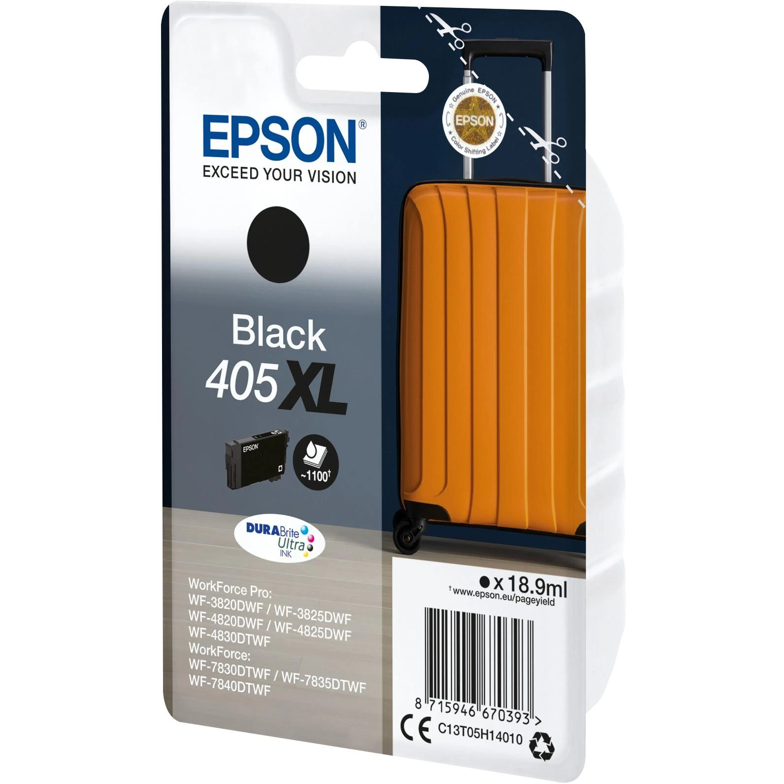 Epson 405XL (C13T05H14010) kasetė rašaliniams spausdintuvams, Juoda (1100 psl.)