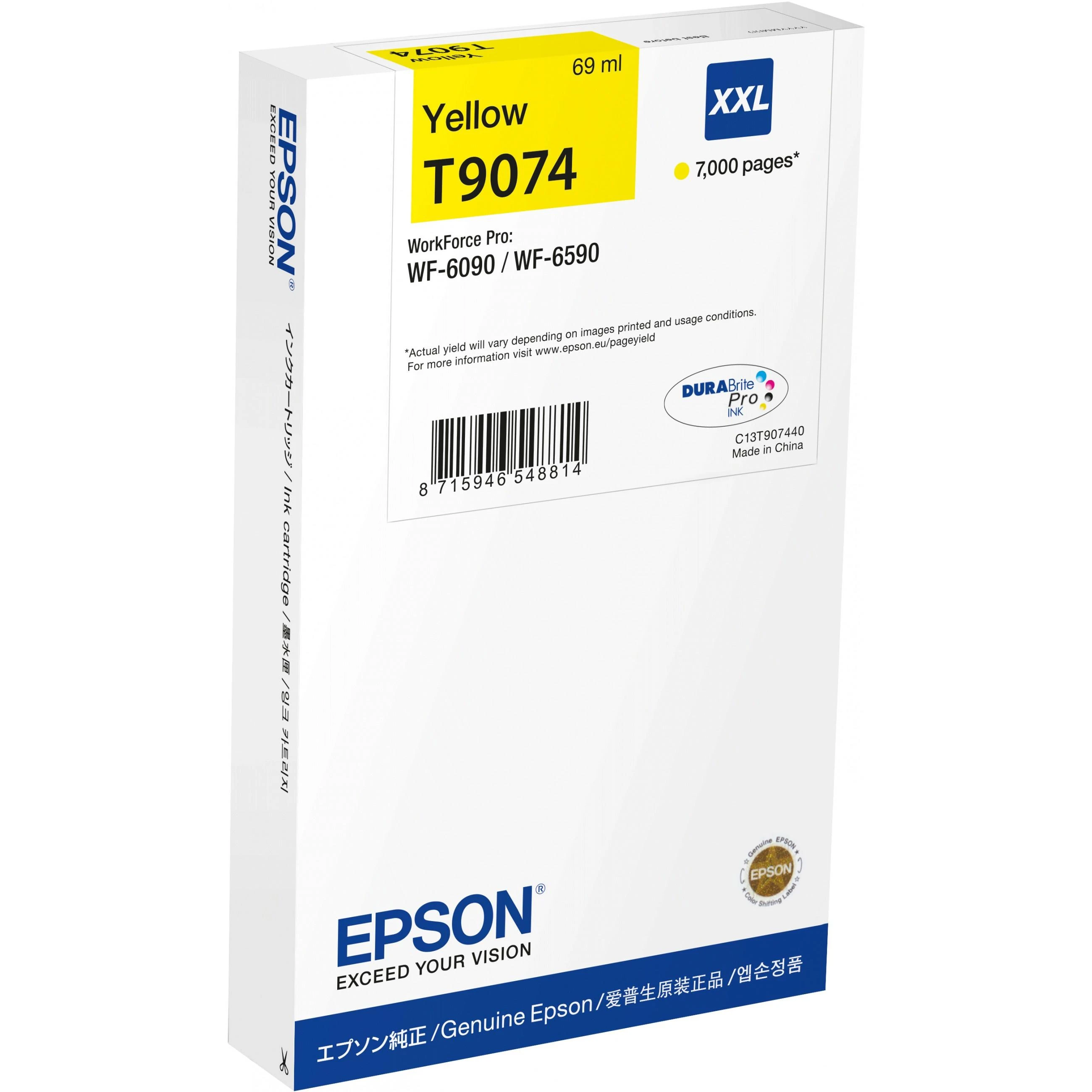 Epson DURABrite Pro | T9074 XXL | Rašalo kasetė | Geltona