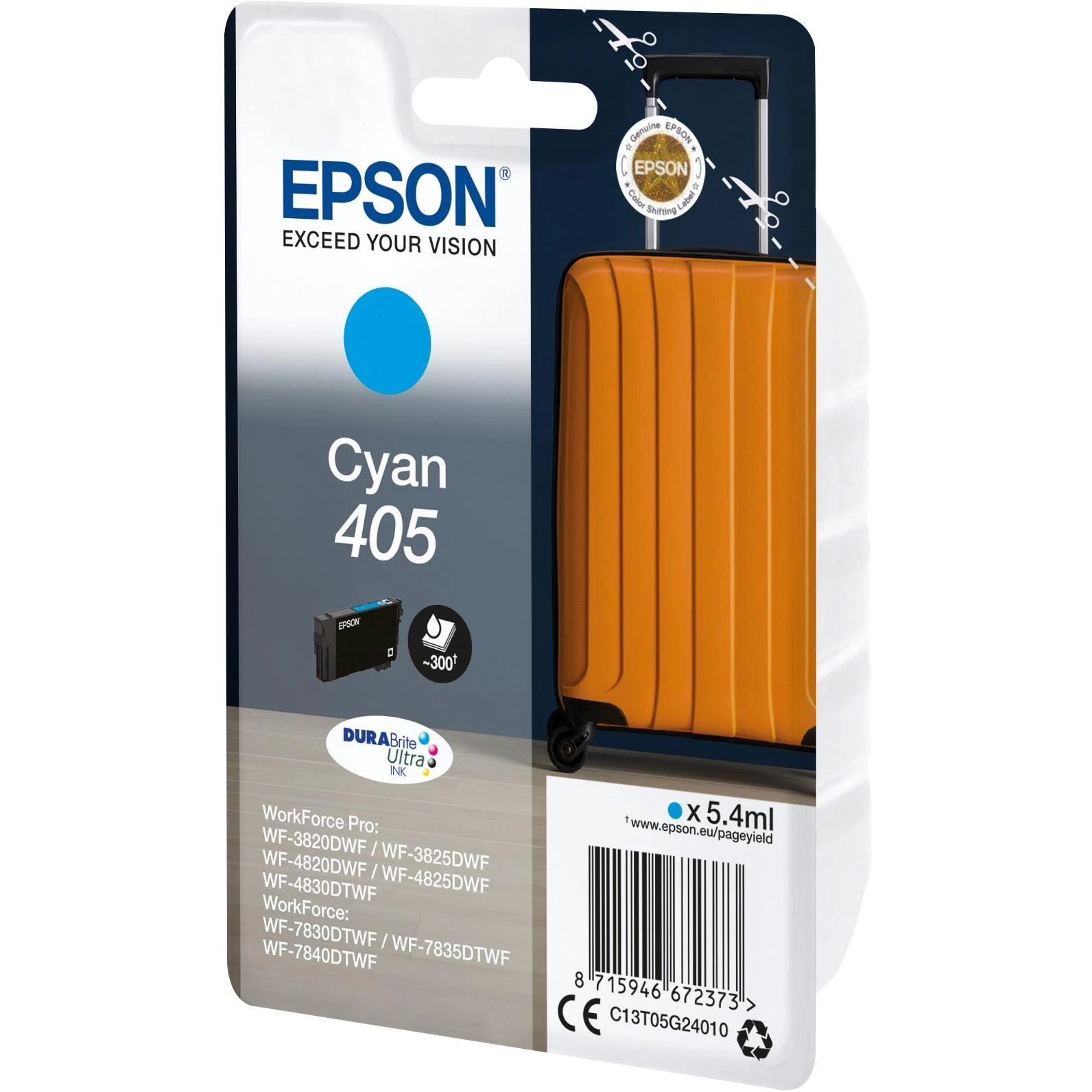 Epson 405 DURABrite Ultra (C13T05G24010) Rašalinė kasetė, Žydra