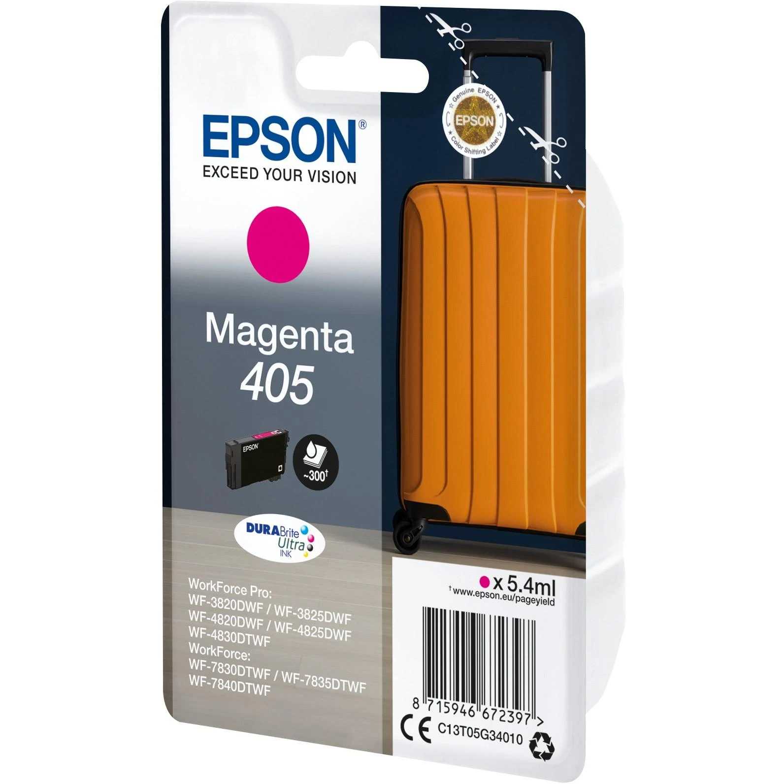 Epson 405 DURABrite Ultra (C13T05G34010) Rašalinė kasetė, Purpurinė