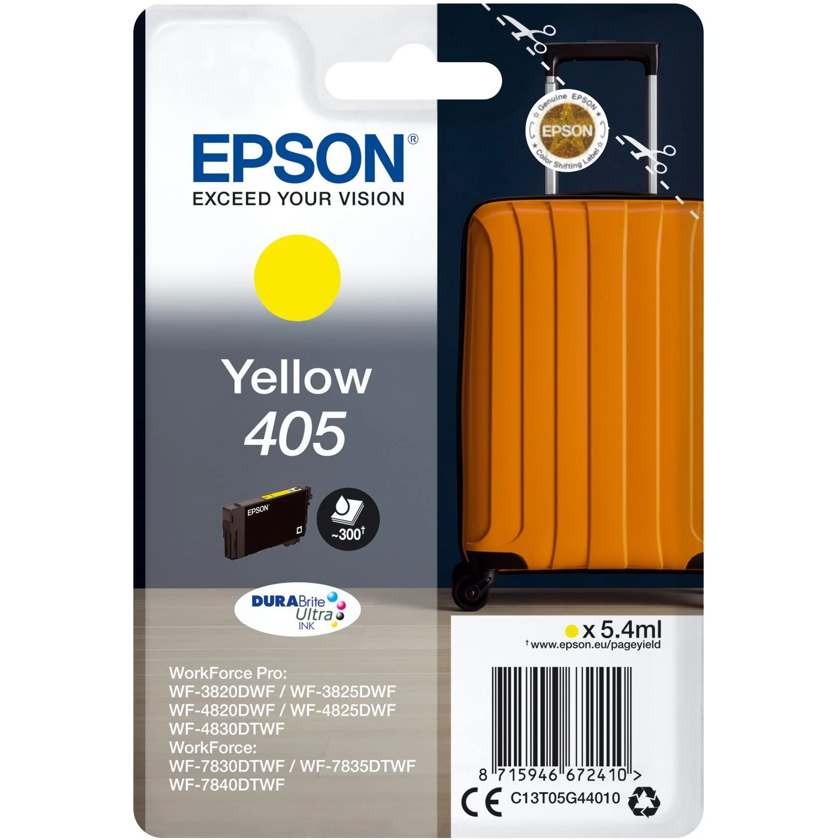 Epson 405 DURABrite Ultra (C13T05G44010) Rašalinė kasetė, Geltona