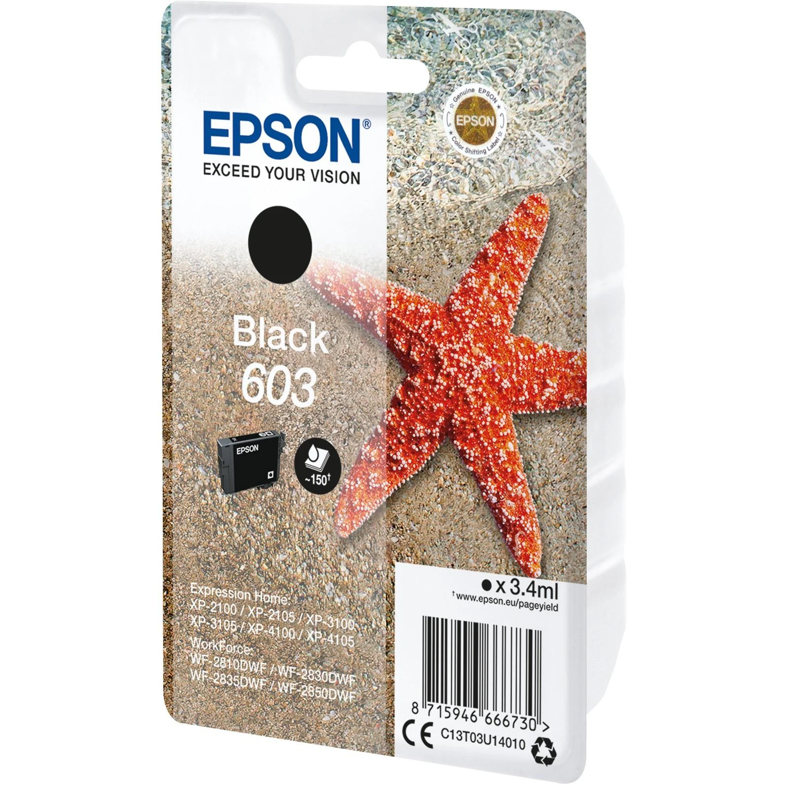 Epson C13T03U14020 rašalo kasetė Originalus Juoda 1 vnt