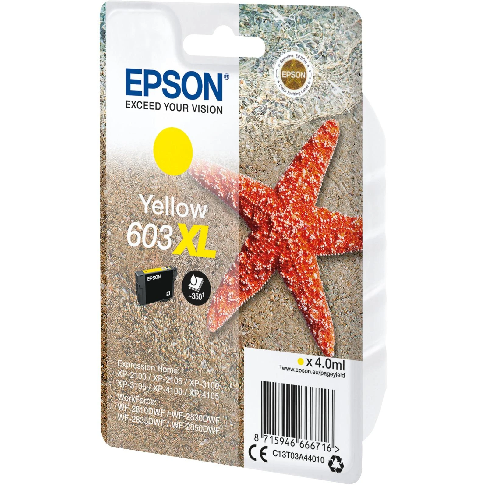 Epson C13T03A44010 rašalo kasetė Originalus Geltona 1 vnt