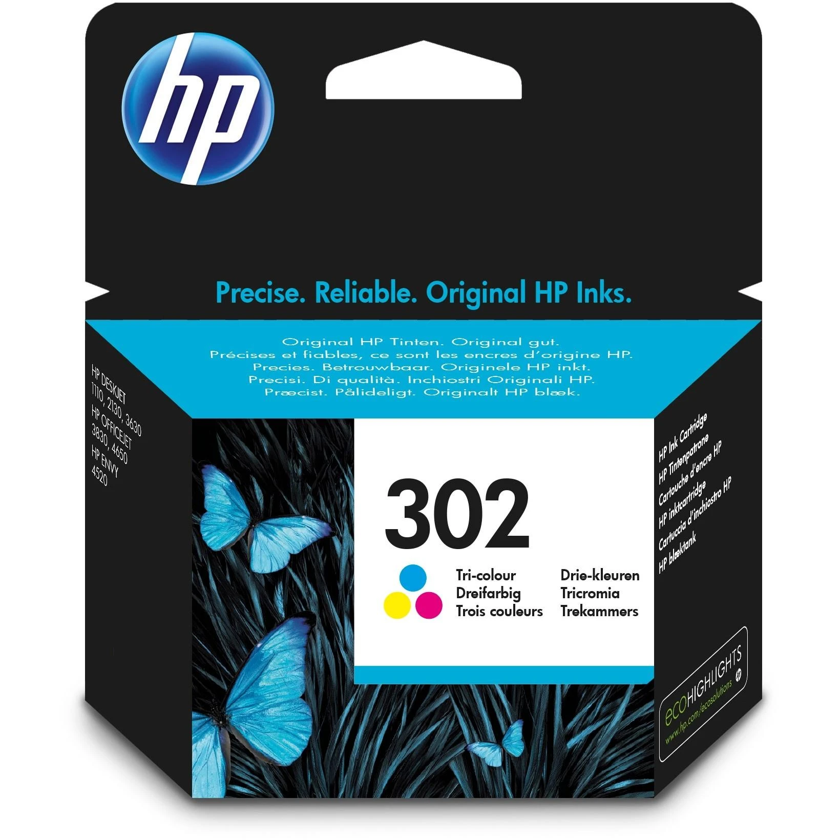 Hewlett Packard (HP) HP 302 rašalo kasetė, trispalvė